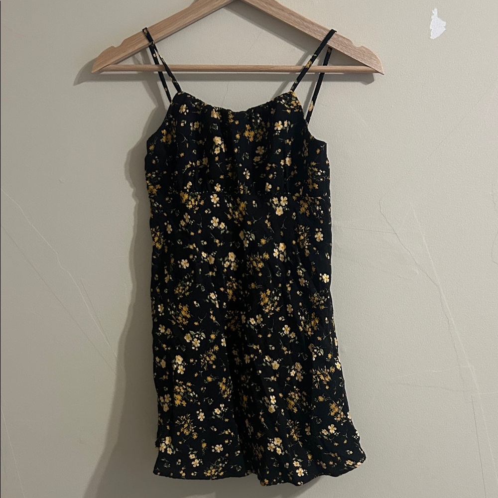 Primark Black and Gold Floral Dress